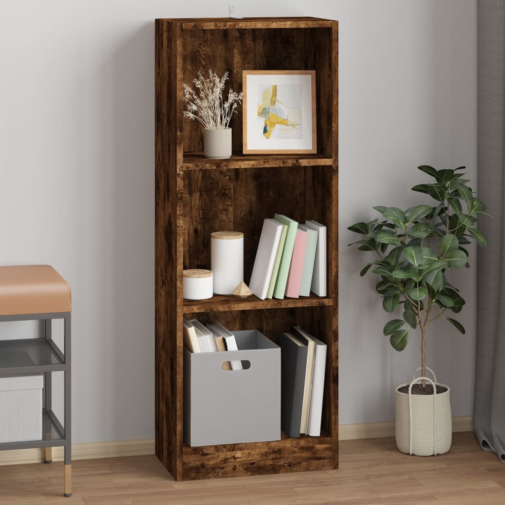 Boekenkast 60x24x175 cm bewerkt hout eikenkleurig