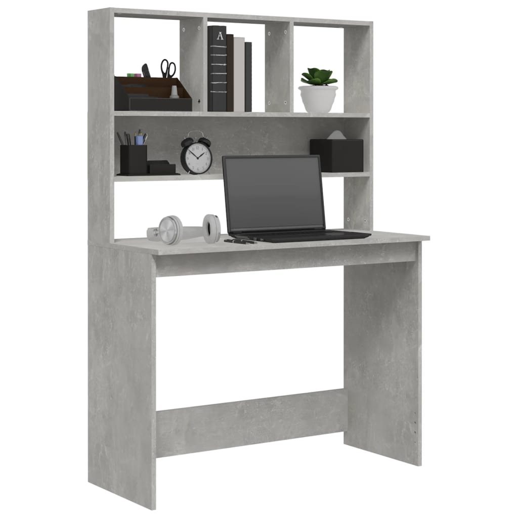 Bureau met schappen 102x45x148 cm bewerkt hout