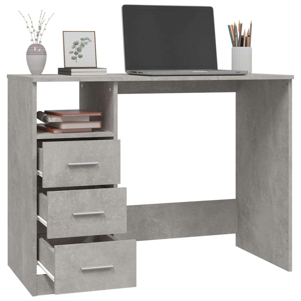 Bureau met lades 102x50x76 cm bewerkt hout bruin eikenkleur