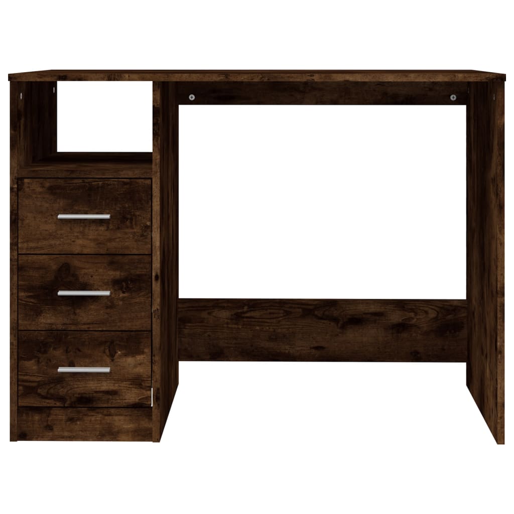 Bureau met lades 102x50x76 cm bewerkt hout bruin eikenkleur