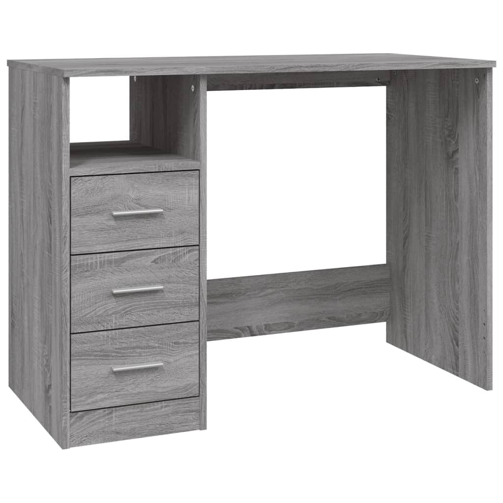 Bureau met lades 102x50x76 cm bewerkt hout bruin eikenkleur