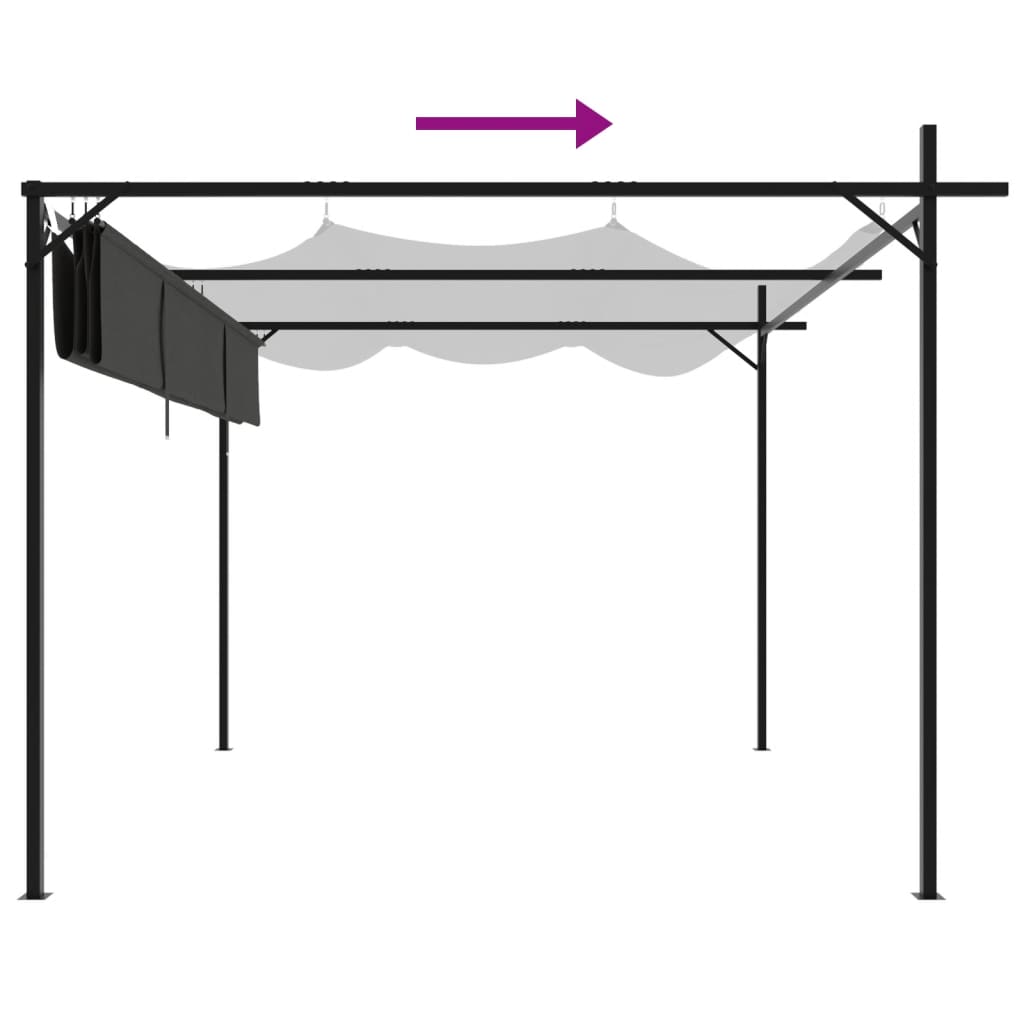 Pergola met uitschuifbaar dak 589x292x230