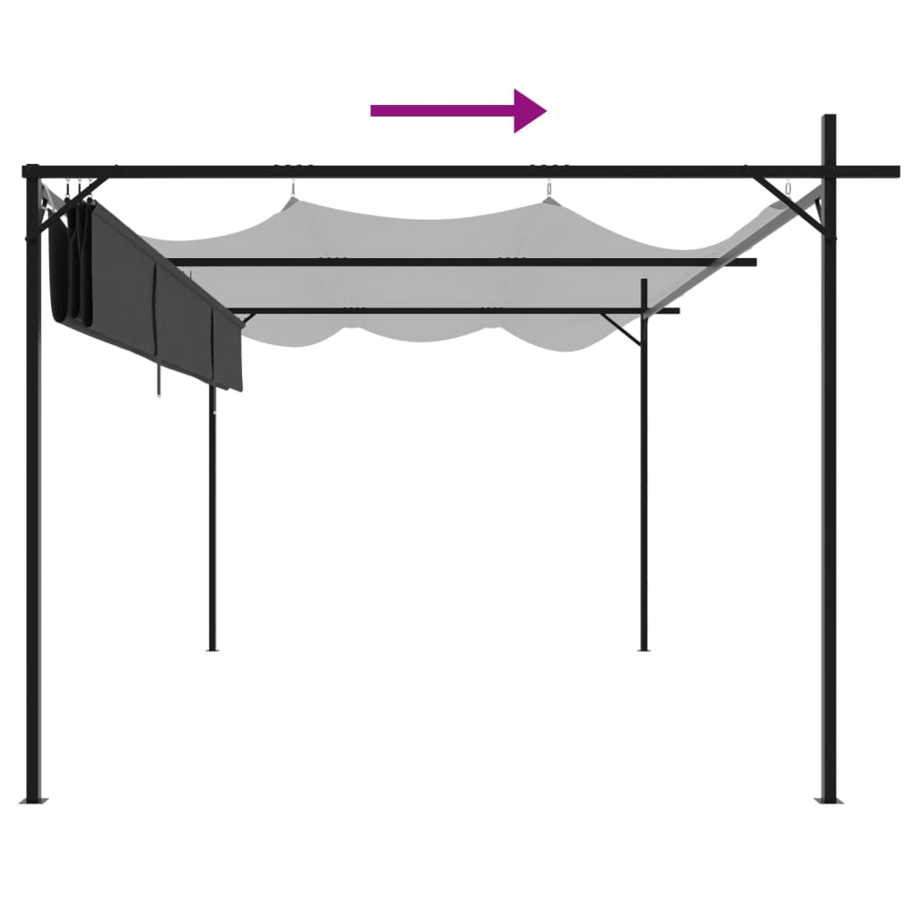 Pergola met uitschuifbaar dak 589x292x230