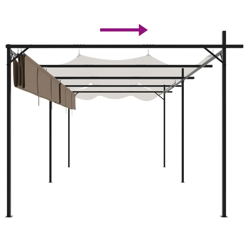 Pergola met uitschuifbaar dak 589x292x230