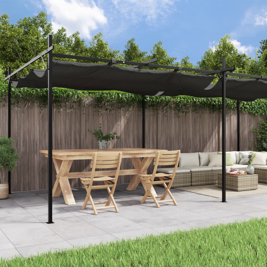 Pergola with retractable roof 395x292x230 cream-colored