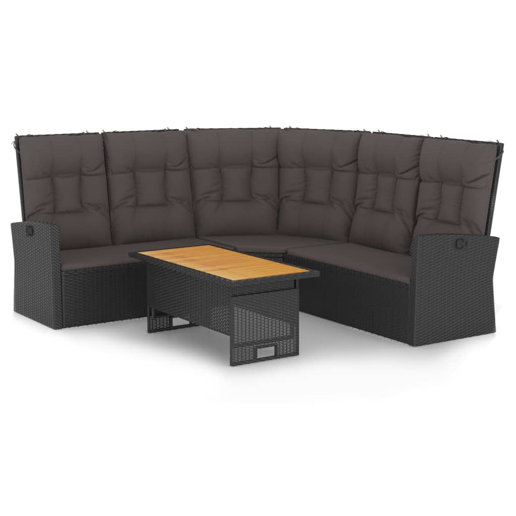 2-delige Loungeset met kussens poly rattan