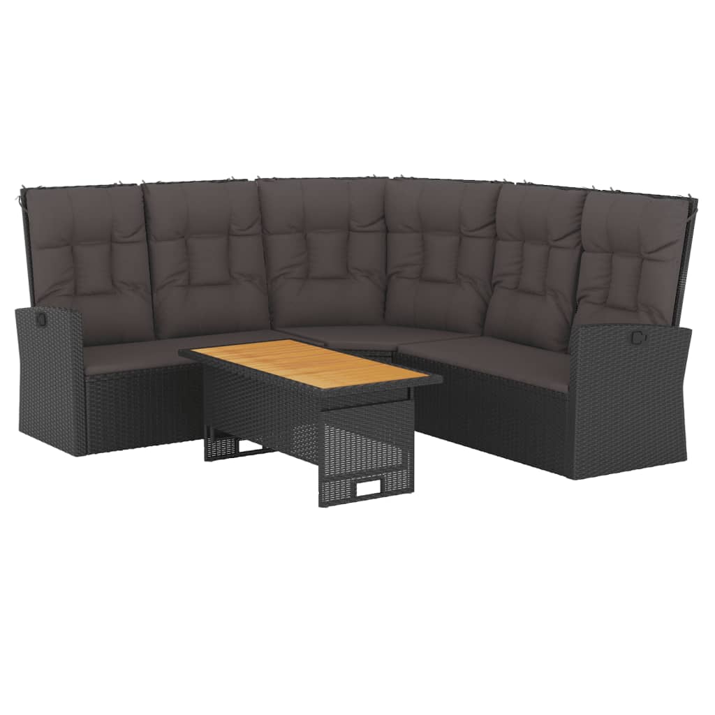 2-delige Loungeset met kussens poly rattan