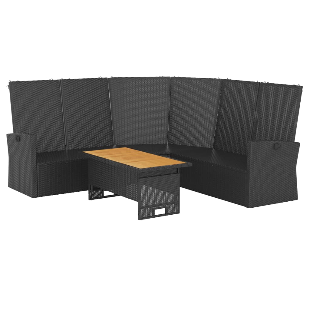 2-delige Loungeset met kussens poly rattan