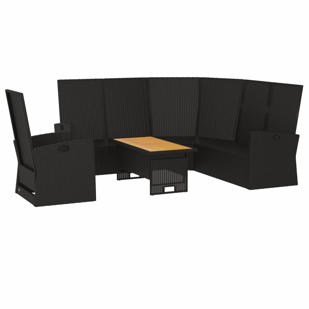 3-delige Loungeset met kussens poly rattan