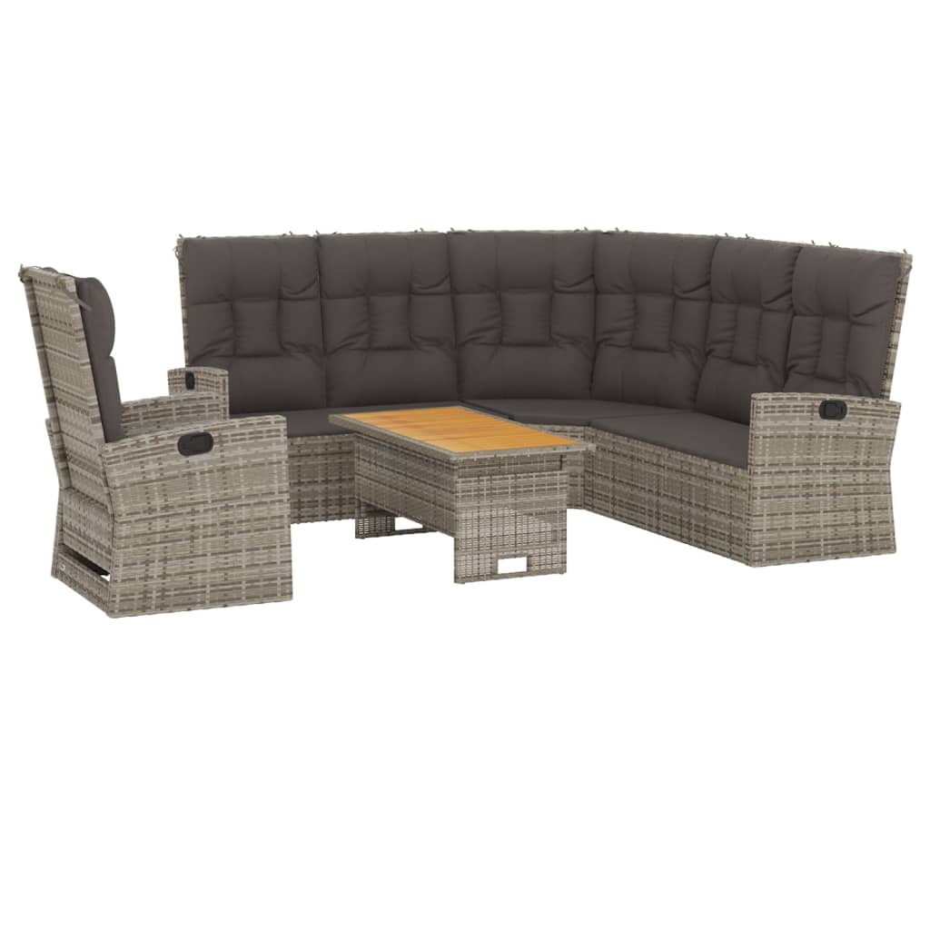 3-delige Loungeset met kussens poly rattan