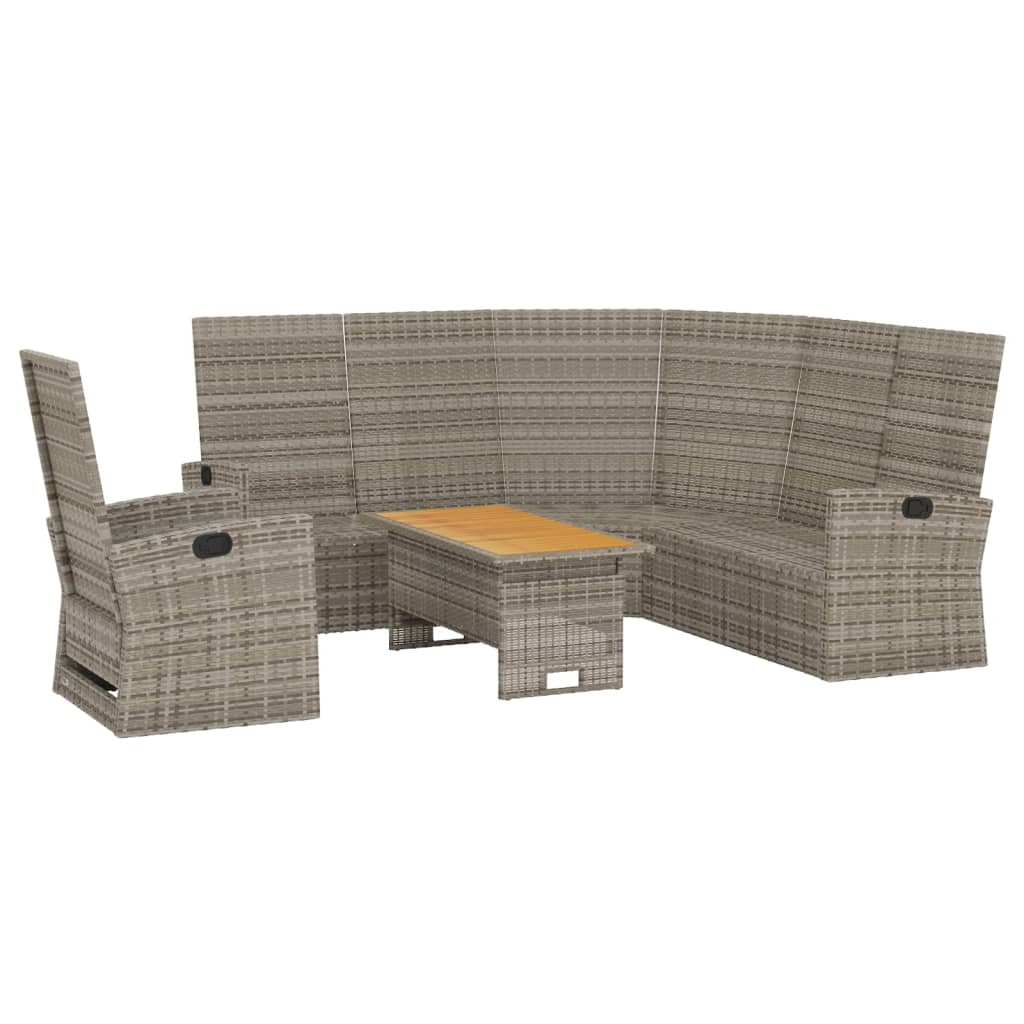 3-delige Loungeset met kussens poly rattan