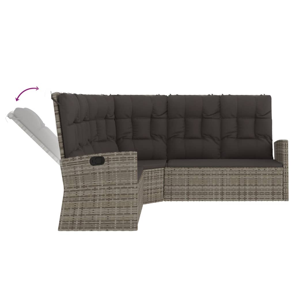 3-delige Loungeset met kussens poly rattan