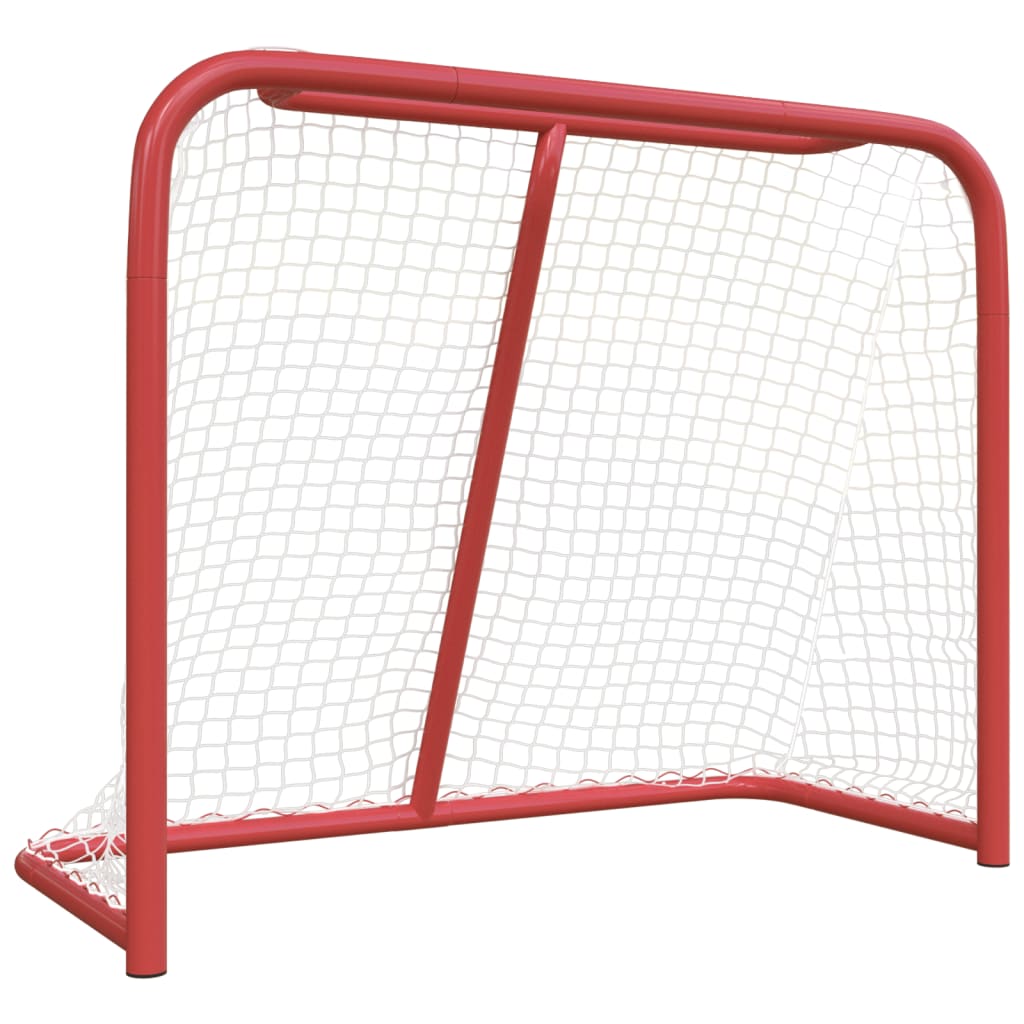 Hockeydoel met net 153x60x118 cm staal en polyester rood en wit