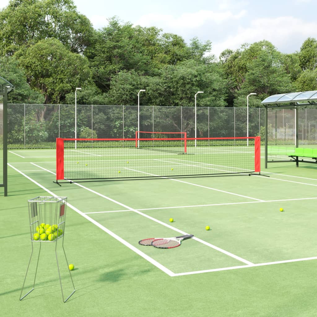 Tennisnet 400x100x87 cm polyester zwart en rood