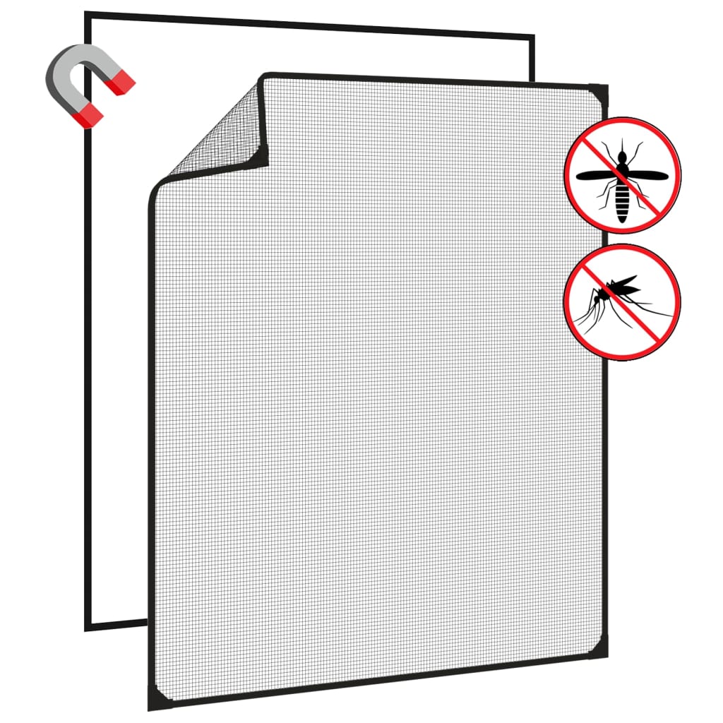 Insectenhor voor ramen magnetisch 130x150 cm wit