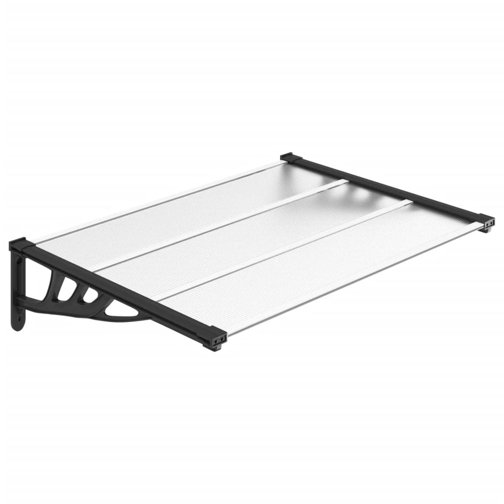 Deurluifel 239x90 cm polycarbonaat zwart en transparant