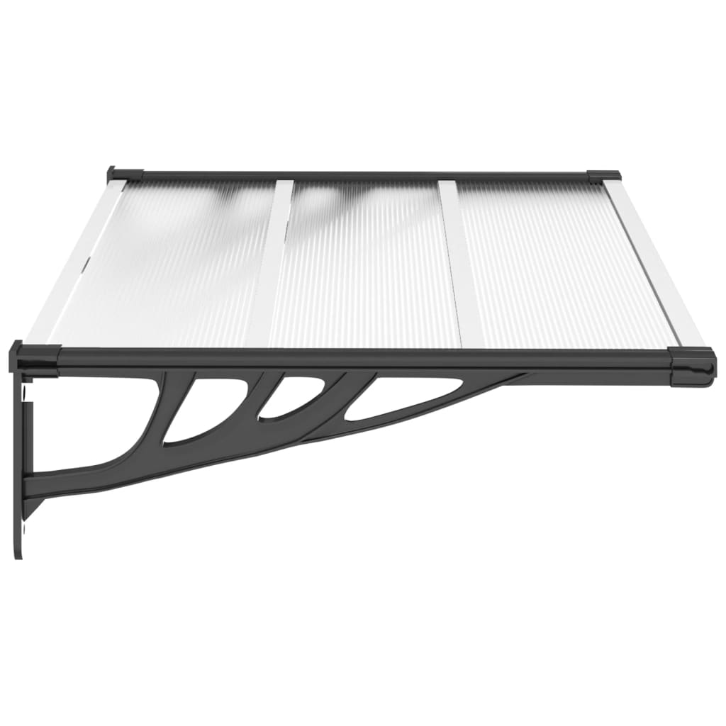 Deurluifel 239x90 cm polycarbonaat zwart en transparant