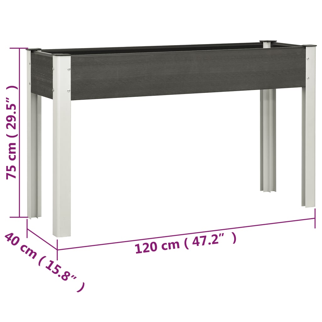 Plantenbak verhoogd 75x40x75 cm HKC grijs