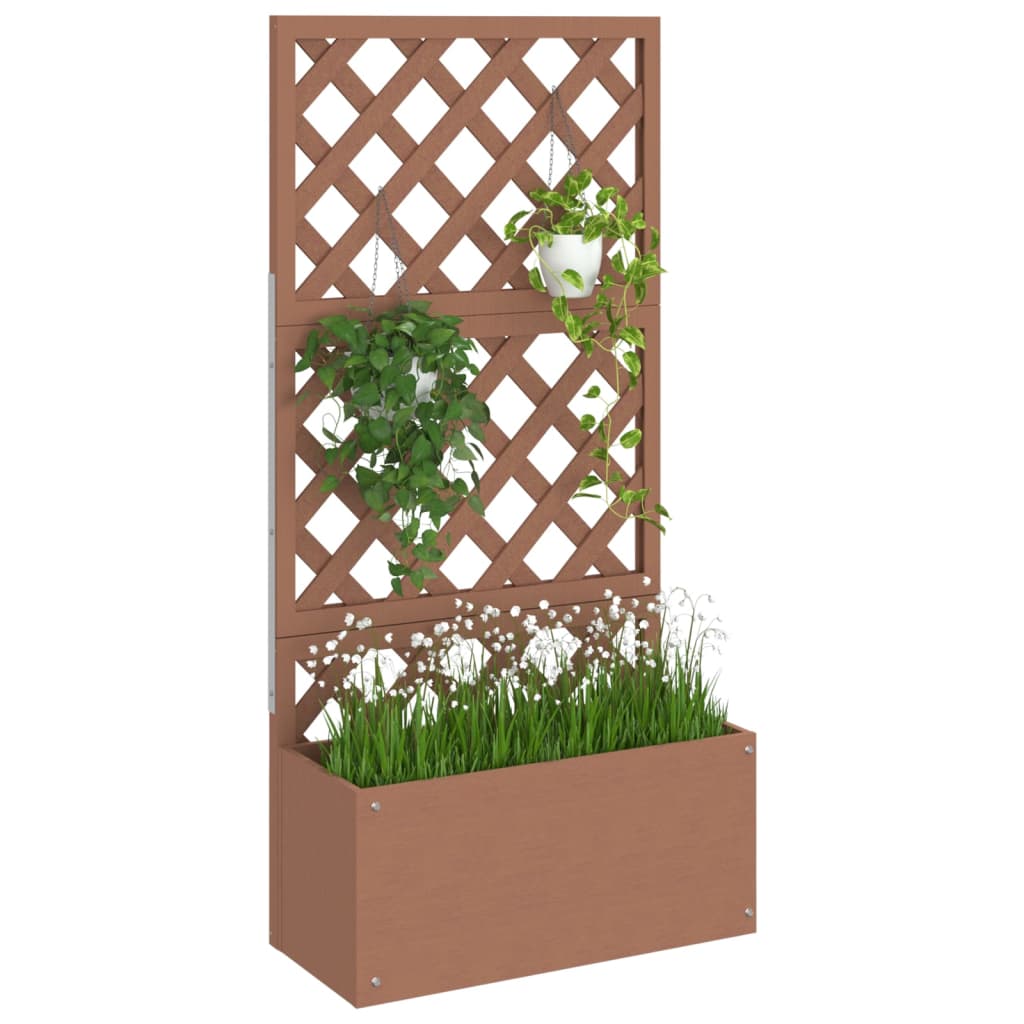 Plantenbakken met latwerk 2 st 65x33x135 cm HKC