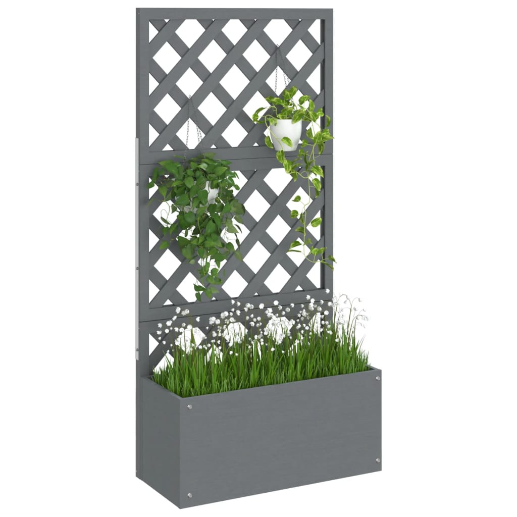 Plantenbakken met latwerk 2 st 65x33x135 cm HKC