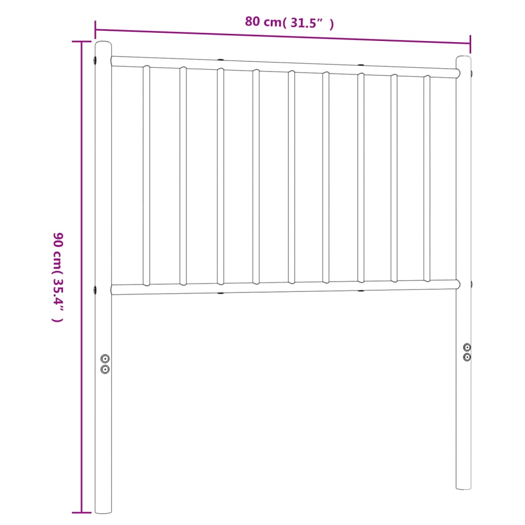 Hoofdbord 107 cm metaal