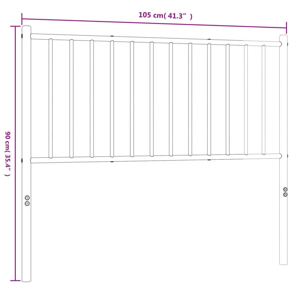 Hoofdbord 107 cm metaal