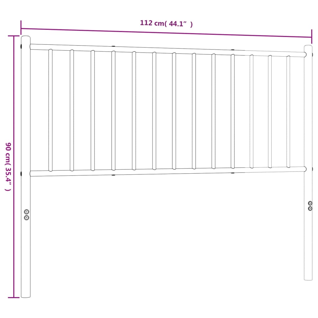 Hoofdbord 107 cm metaal