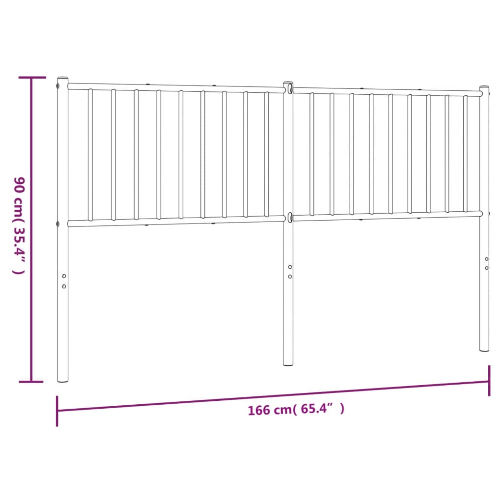 Hoofdbord 107 cm metaal