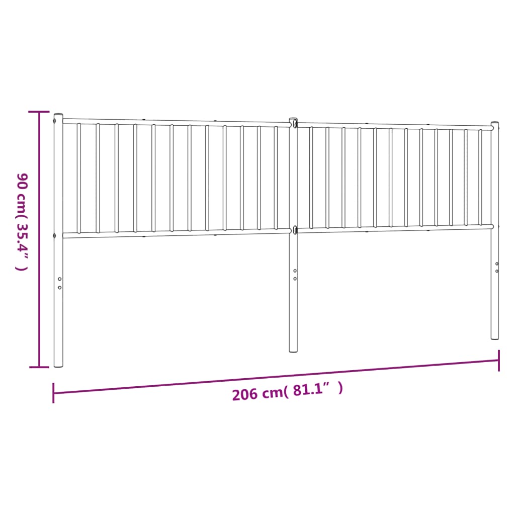 Hoofdbord 107 cm metaal