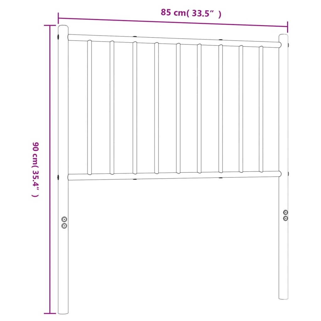 Hoofdbord 107 cm metaal