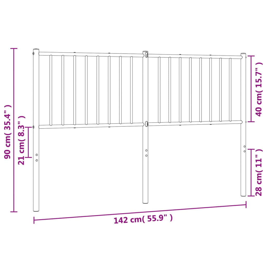 Hoofdbord 107 cm metaal