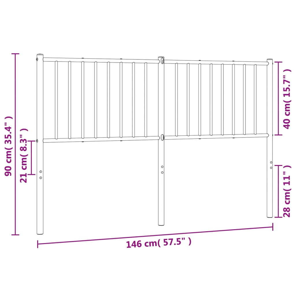 Hoofdbord 107 cm metaal