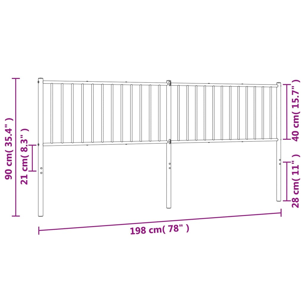 Hoofdbord 107 cm metaal