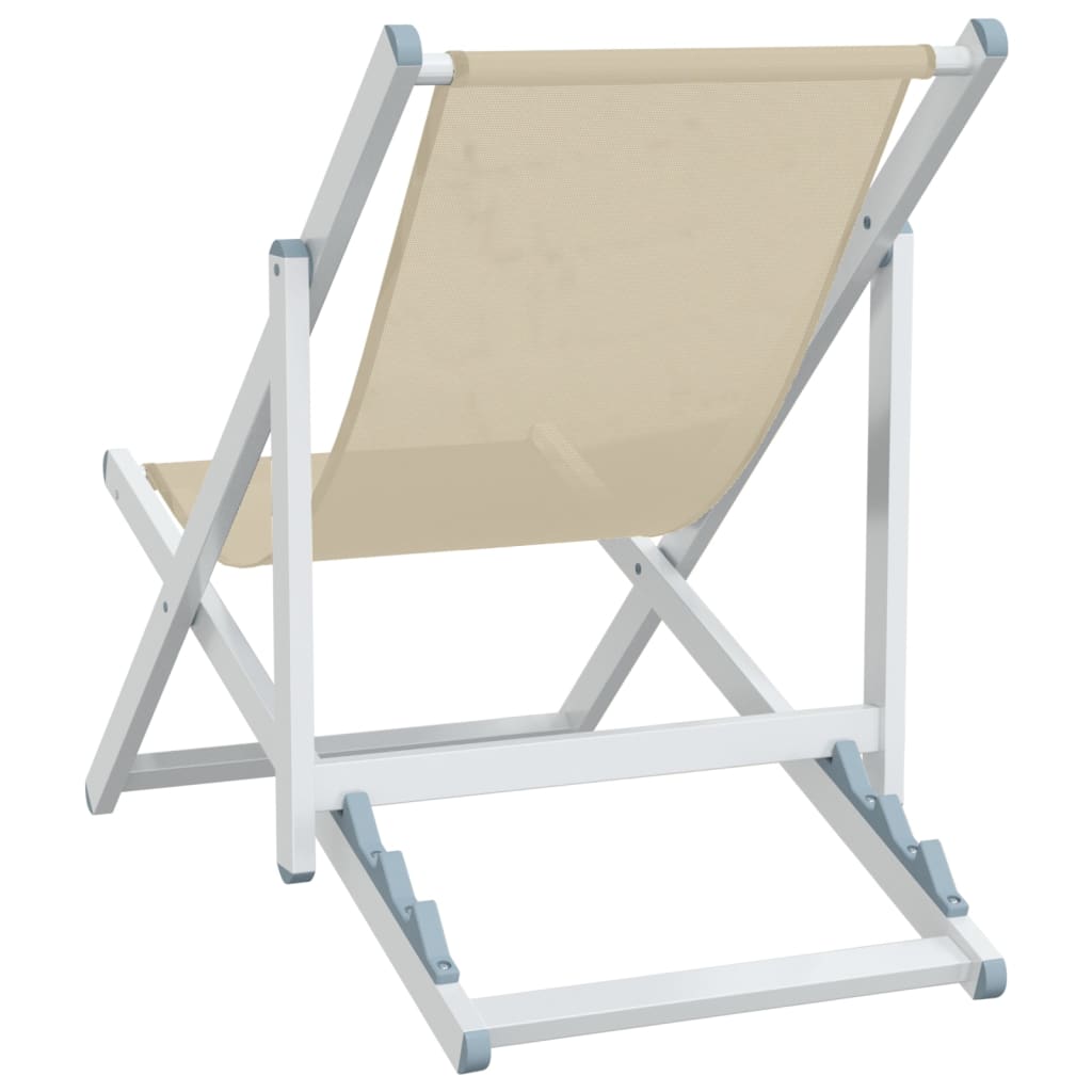 Strandstoelen inklapbaar 2 st aluminium en textileen