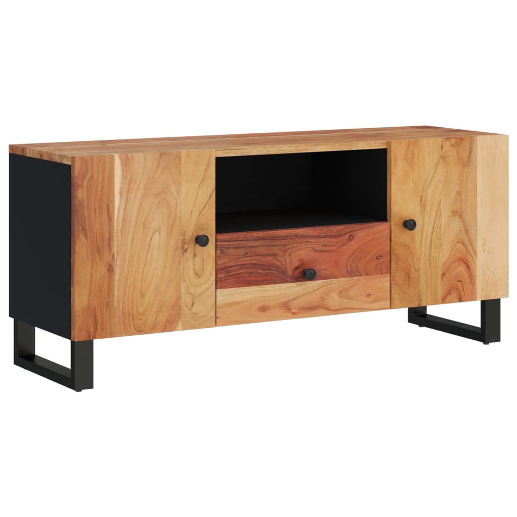 Tv-meubel 105x33,5x46 cm massief acaciahout en bewerkt hout