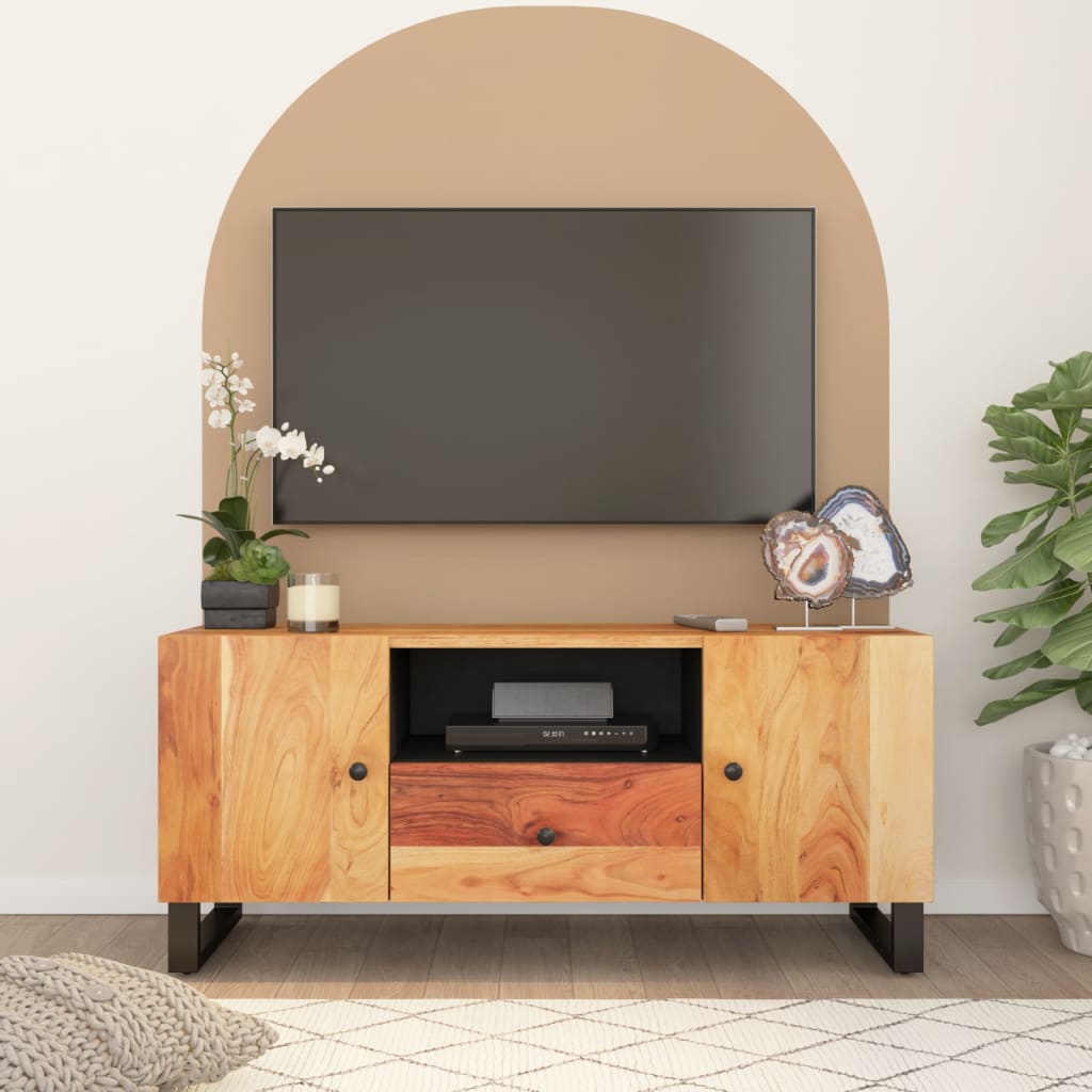 Tv-meubel 105x33,5x46 cm massief acaciahout en bewerkt hout