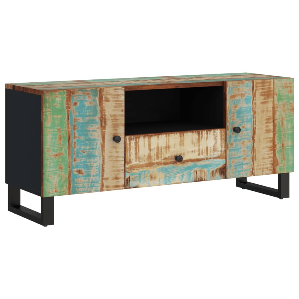 Tv-meubel 105x33,5x46 cm massief acaciahout en bewerkt hout