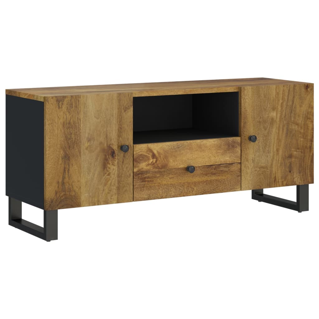 Tv-meubel 105x33,5x46 cm massief acaciahout en bewerkt hout