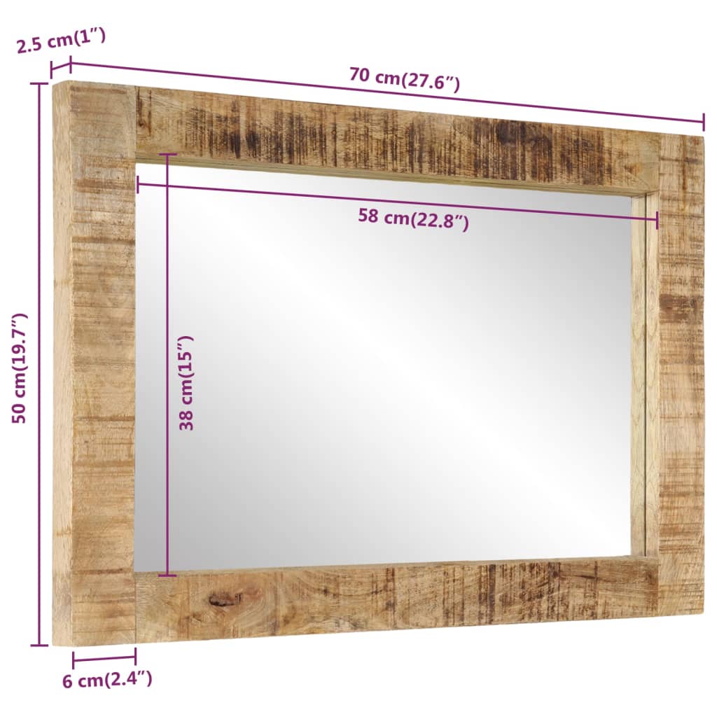 Spiegel 70x50 cm massief gerecycled hout en glas