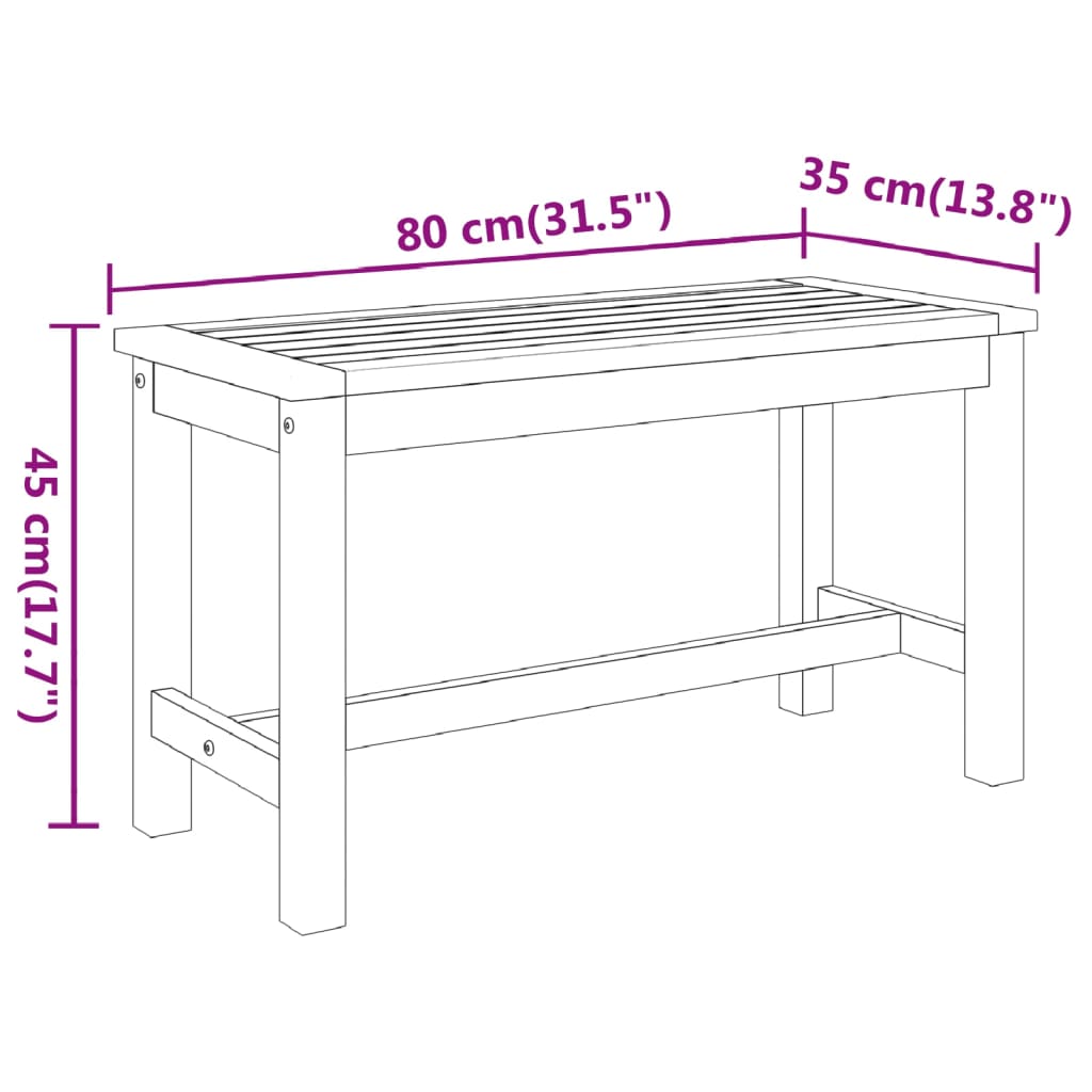 Tuinbank 180x35x45 cm massief acaciahout