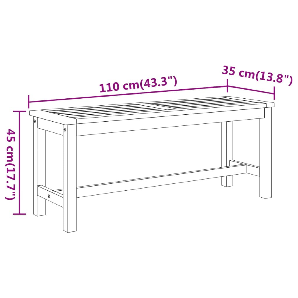 Tuinbank 180x35x45 cm massief acaciahout