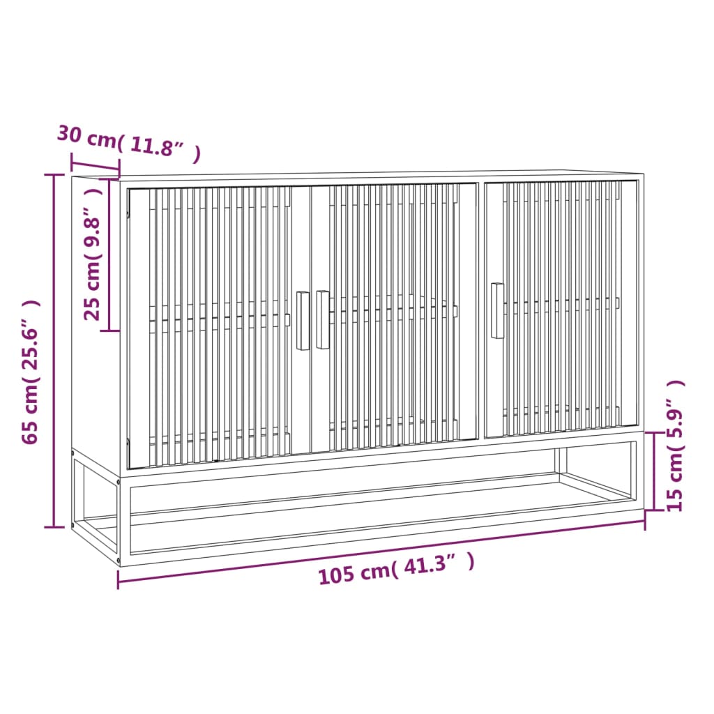 Dressoir 105x30x65 cm bewerkt hout