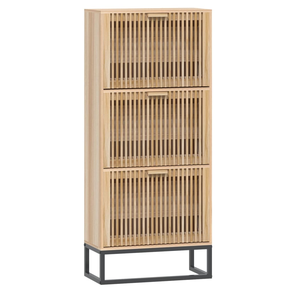 Schoenenkast 52x25x120 cm bewerkt hout