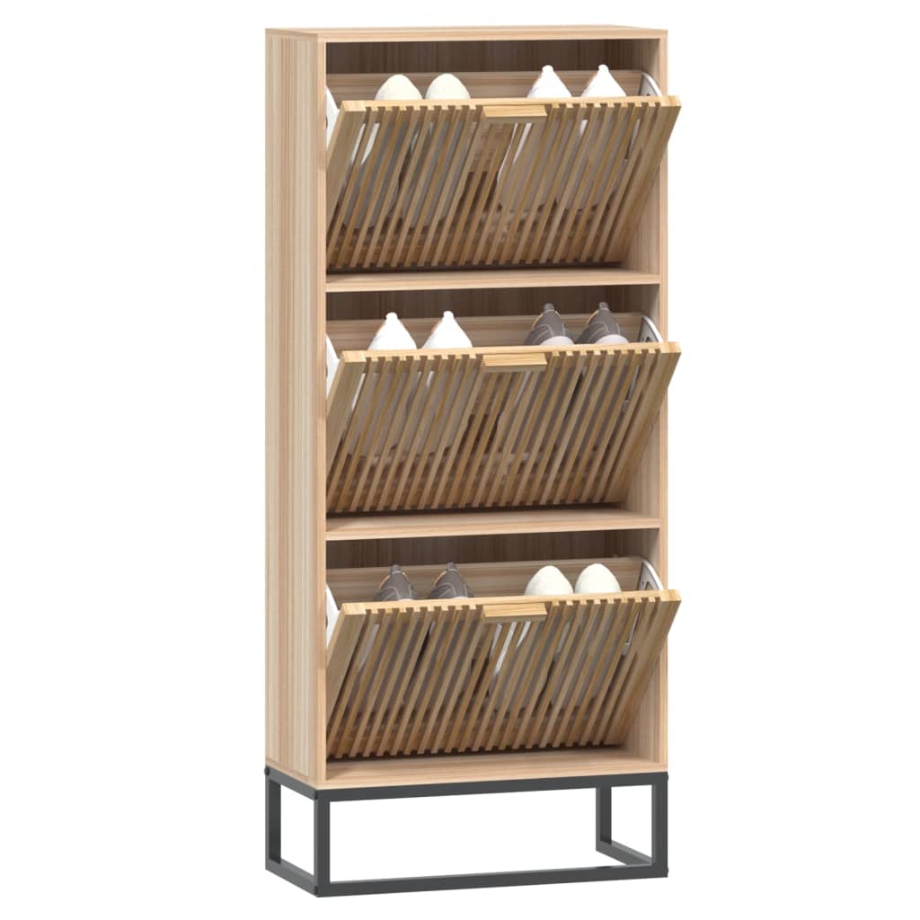 Schoenenkast 52x25x120 cm bewerkt hout