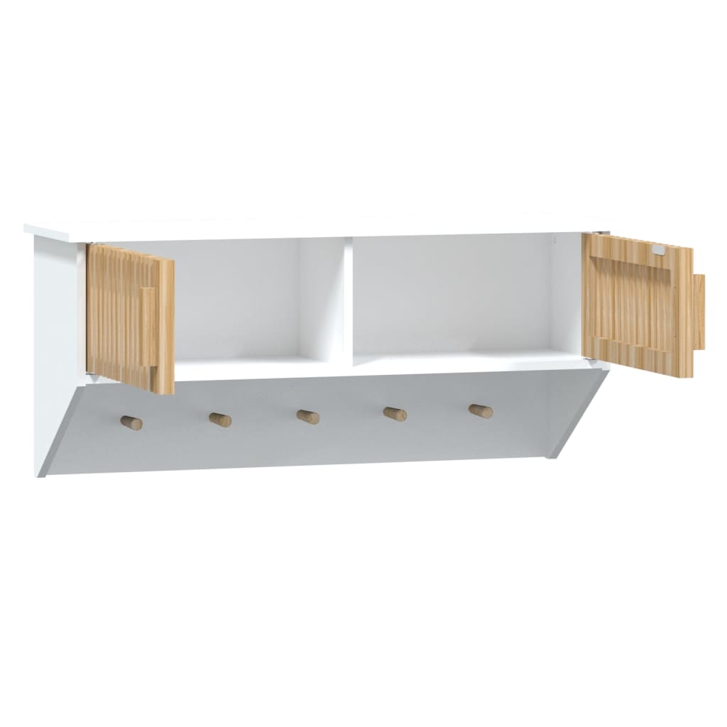 Wandkast met haken 80x24x35,5 cm bewerkt hout