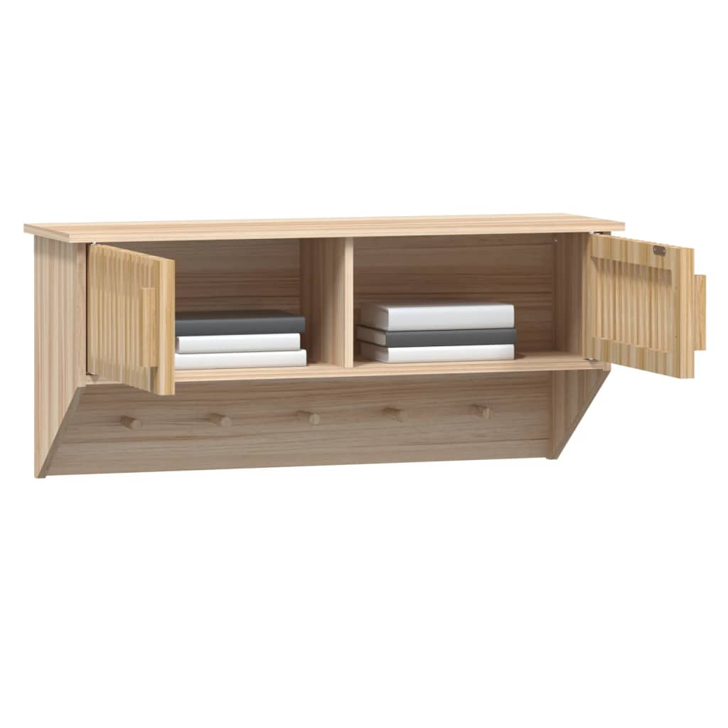 Wandkast met haken 80x24x35,5 cm bewerkt hout