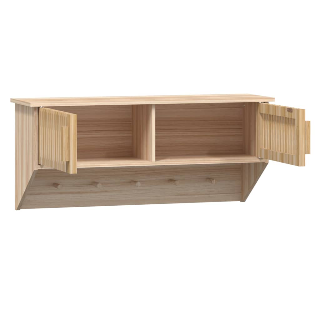 Wandkast met haken 80x24x35,5 cm bewerkt hout