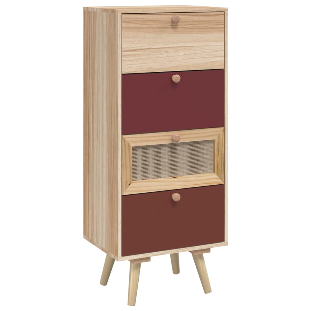 Hoge kast met lades 40x30x95 cm bewerkt hout