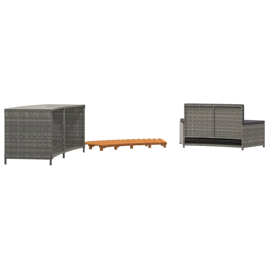 Opbergschappen 2 st poly rattan