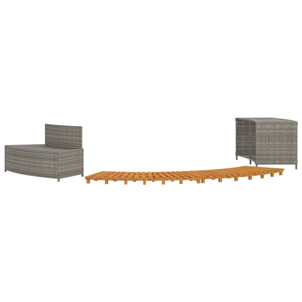 Opbergschappen 2 st poly rattan